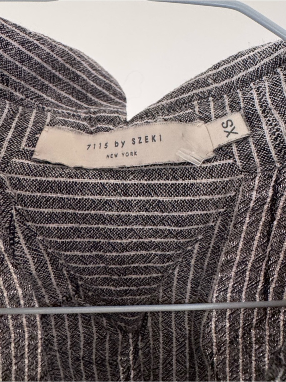 7115 by Szeki Linen Shirt Dress / Tunic – Oversized Minimalist Striped - Picture 2 of 4